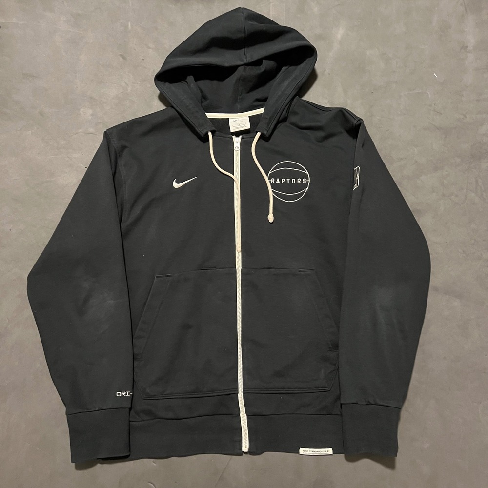 Nike Toronto Raptors Standard Issue Dri-FIT Full Zip Hoodie Mens Large Black NBA